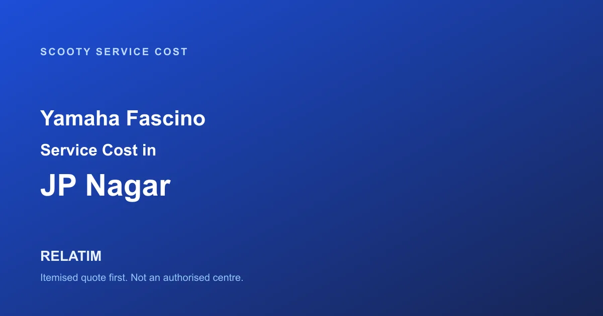Yamaha Fascino Service Cost in JP Nagar, Bangalore